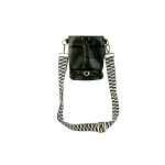 Premium dog treat bag with interchangeable strap Tres Chic in black/white