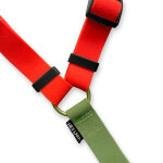 Dog harness Outdoor FLEX is 5-way adjustable in neon orange/green Detail