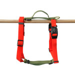 Dog harness Outdoor FLEX is 5-way adjustable in neon orange/green hanging