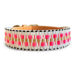 Tres Chic collection dog collar in pink/beige at the back