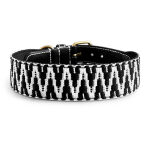 Tres Chic collection dog collar in black/white at the back