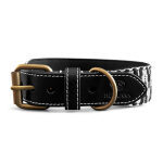 Tres Chic collection collar dog in black/white front
