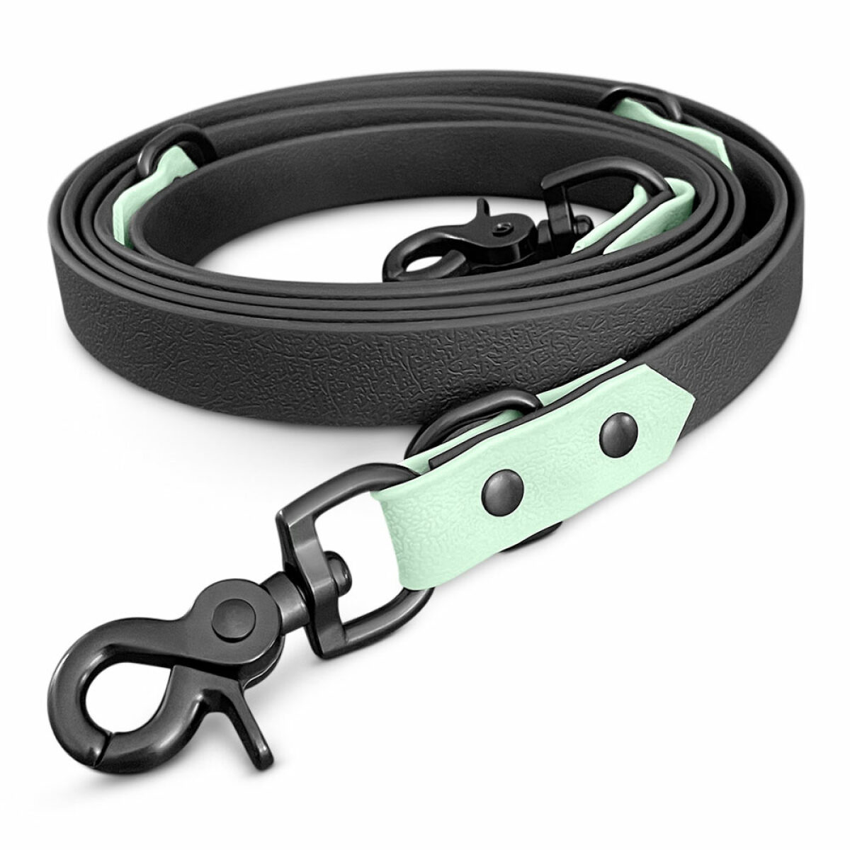 Dog lead Outdoor SPORT is 3-way adjustable in black/mint