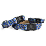 Kunterbunt dog collar padded in moccha/blue all sizes