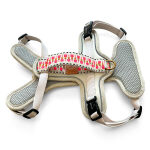 Premium padded dog harness Tres Chic in pink/beige at the back