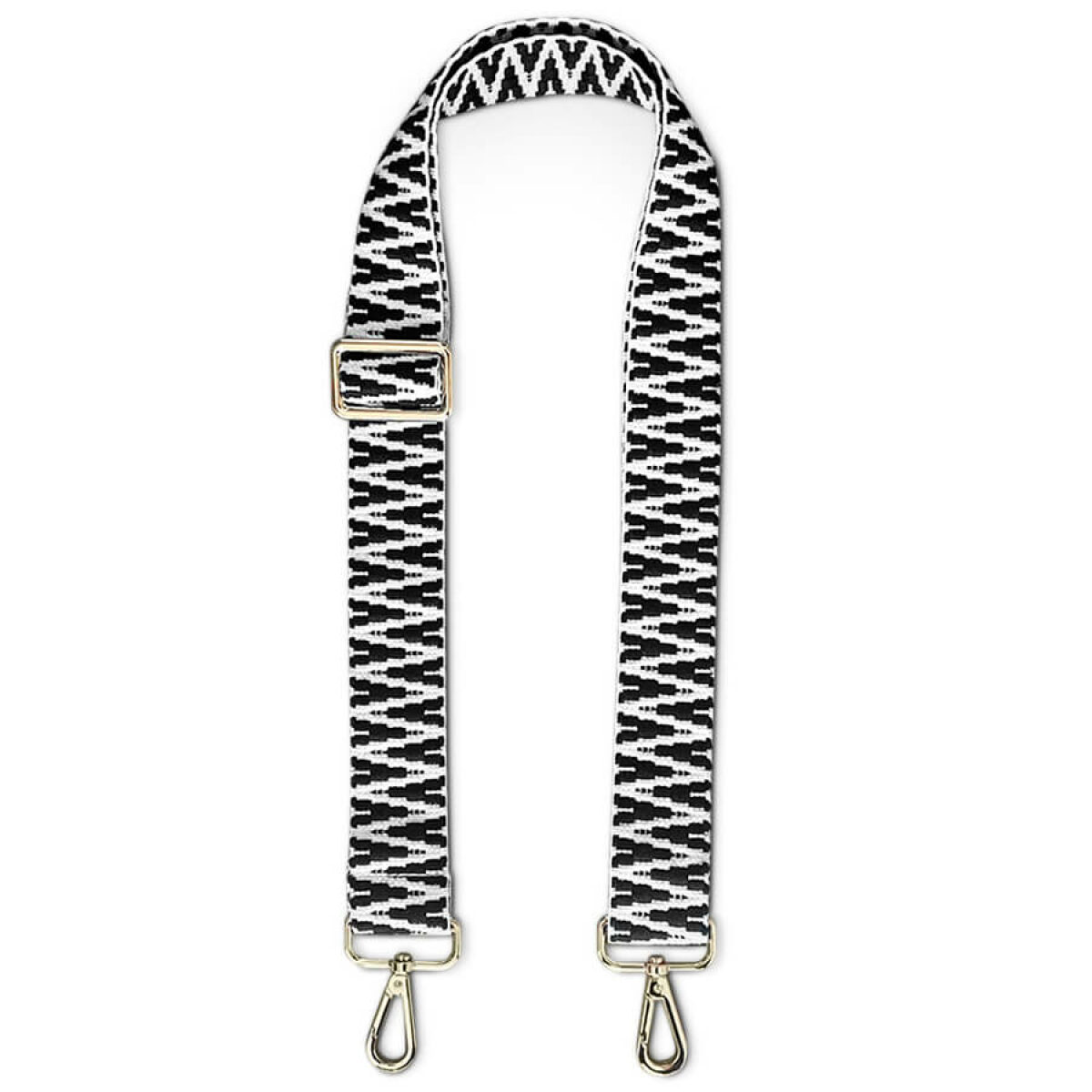Interchangeable strap for dog treat bag in black/white