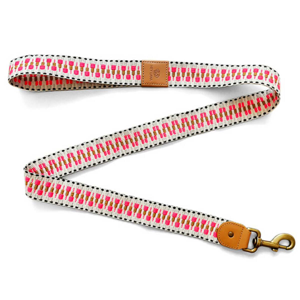 Short dog lead Tres Chic 1.20m in pink/beige