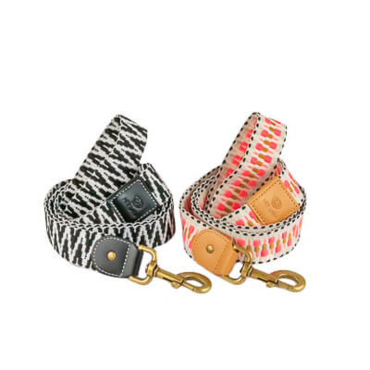 Short dog leads Tres Chic 1.20m in black/white and pink/beige