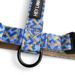 Dog harness close lying in mocha and blue