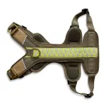 Premium padded dog harness - olive green/neon yellow - Image 4