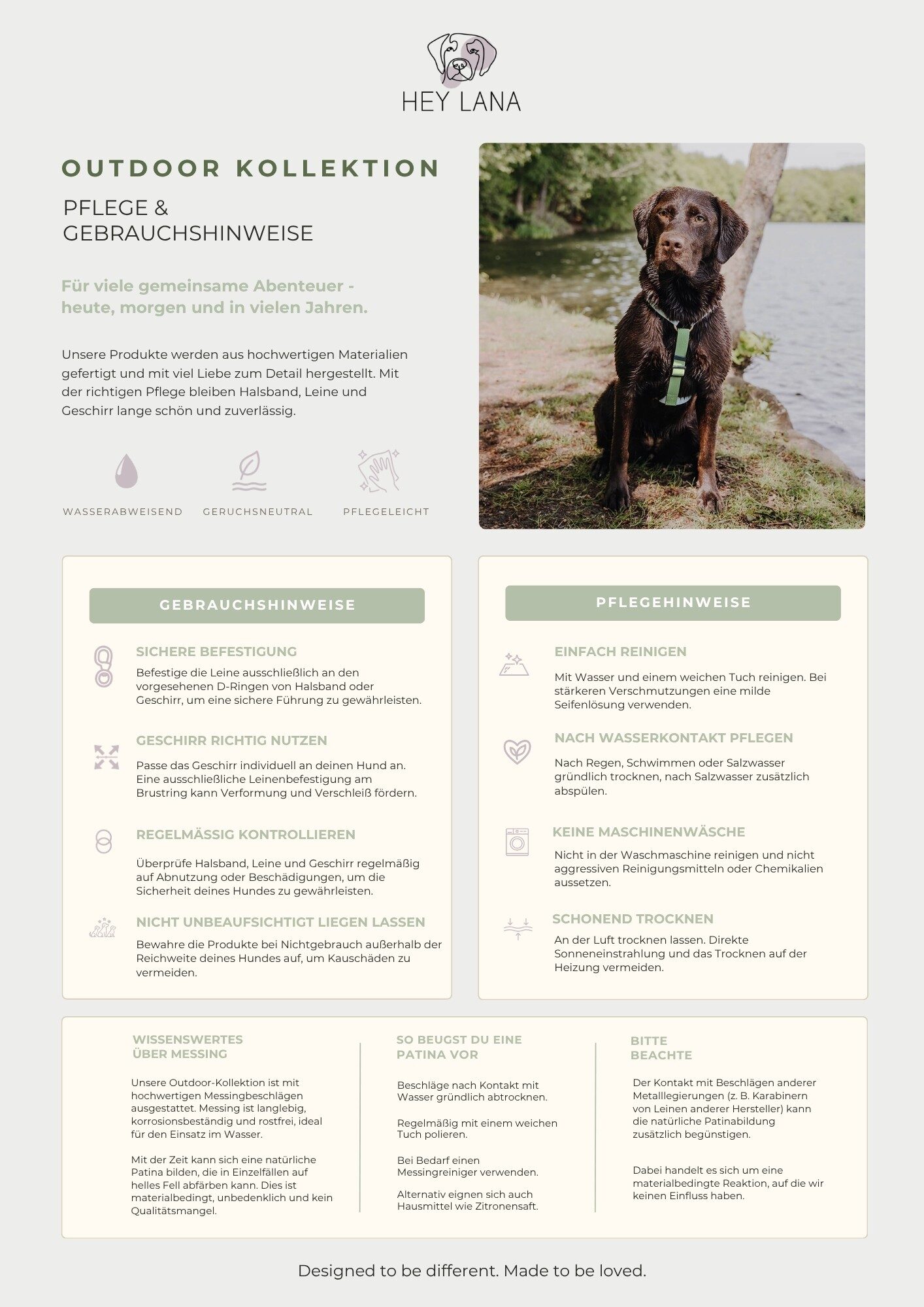 A4 Outdoor Flyer DE Outdoor – Flyer Pflege- und Gebrauchshinweise – Bild 1
