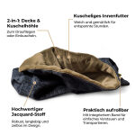 The Snuggle Cave – Premium Dog Blanket with Cave – Black/Olive - Image 3