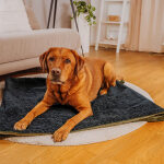 The Snuggle Cave – Premium Dog Blanket with Cave – Black/Olive - Image 6