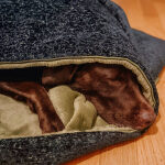 The Snuggle Cave – Premium Dog Blanket with Cave – Black/Olive - Image 5